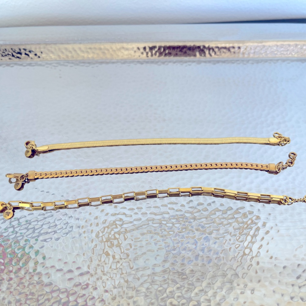 Madewell set of 3 gold bracelets